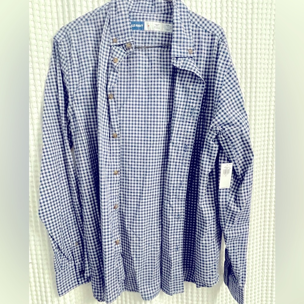 Blue Plaid Old Navy Button Down | Size Medium BNWT